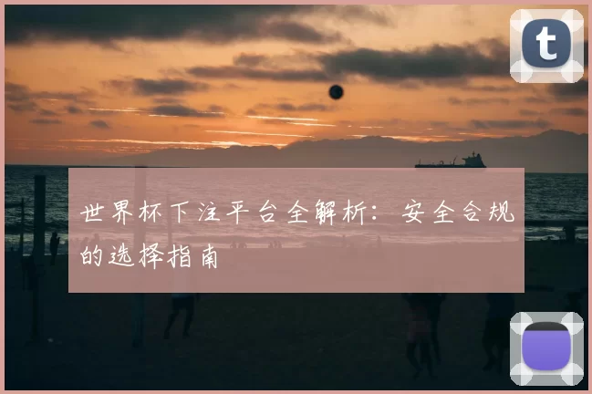 世界杯下注平台全解析：安全合规的选择指南